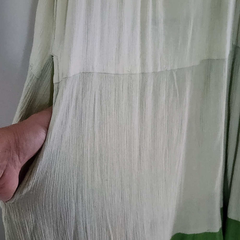 Green Sage Sleeveless Midi Cotton  Dress Siz 2X - Picture 7 of 7